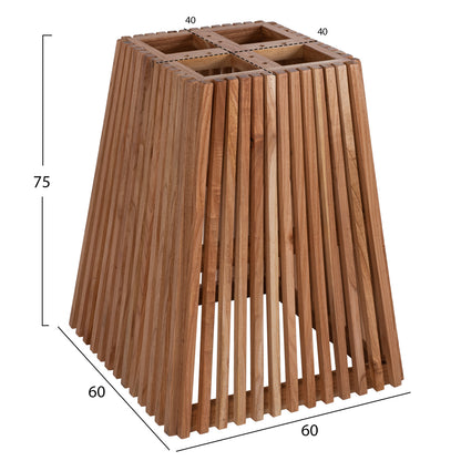 Indoor Table Base Square Frantz Hm9460.01 Indoors-mindi Wood 60x60x75hcm.