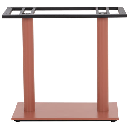 Base For Table Hm435.27 Metal Double In Terracotta Color With Height Adjusters 80Χ40Χ72hcm.