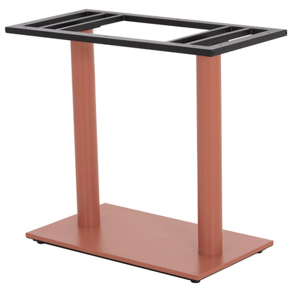 Base For Table Hm435.27 Metal Double In Terracotta Color With Height Adjusters 80Χ40Χ72hcm.