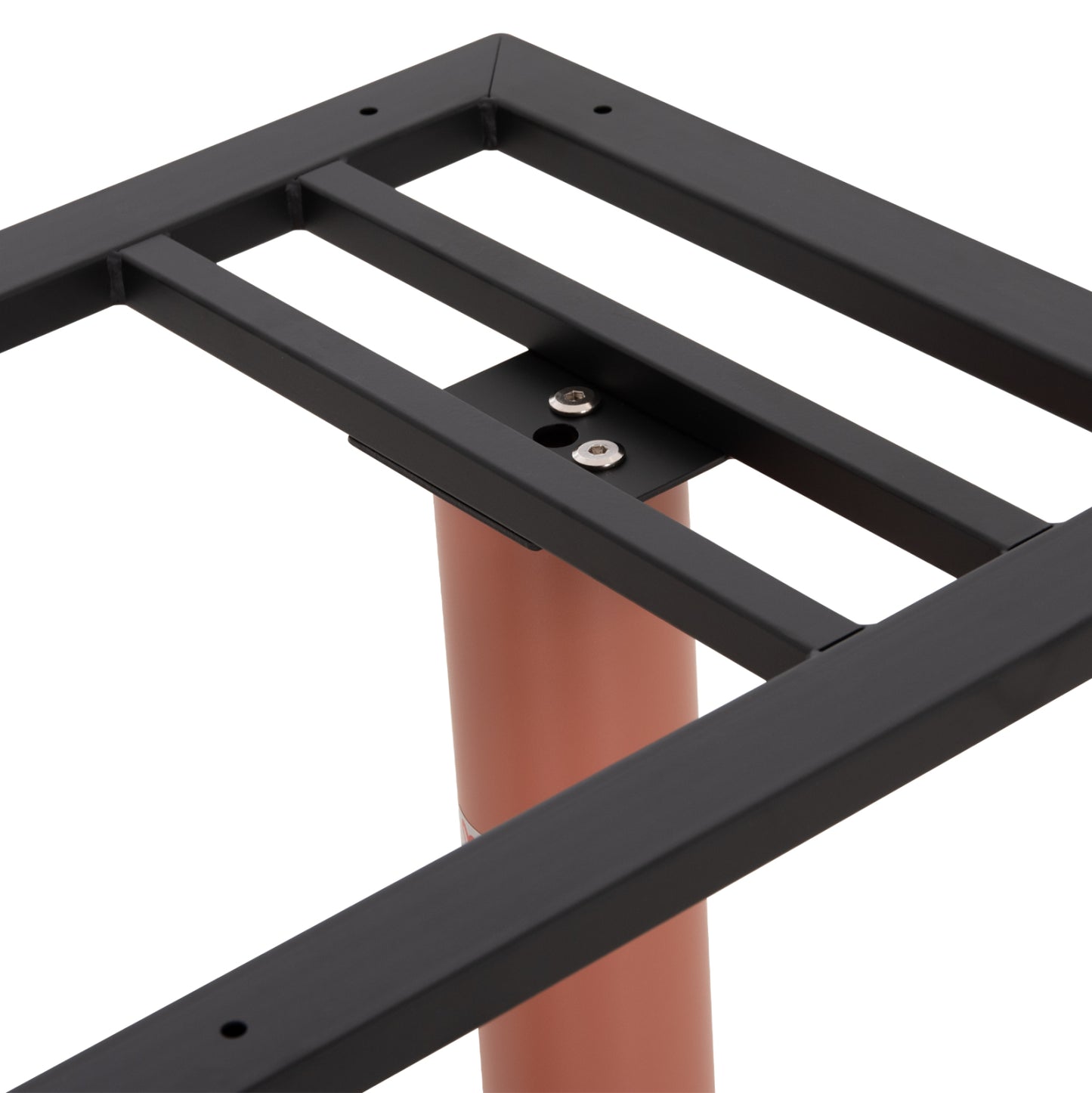 Base For Table Hm435.27 Metal Double In Terracotta Color With Height Adjusters 80Χ40Χ72hcm.