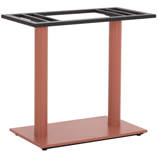 Base For Table Hm435.27 Metal Double In Terracotta Color With Height Adjusters 80Χ40Χ72hcm.