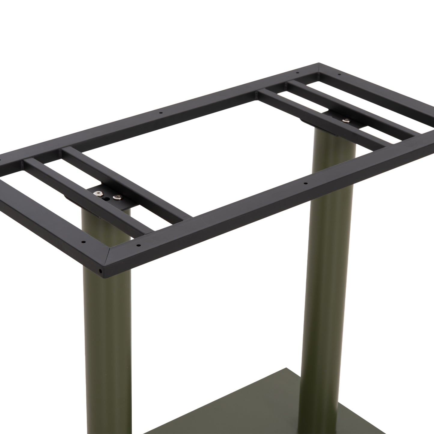 Base For Table Hm435.28 Metal Double In Green With Height Adjusters 80Χ40Χ72hcm.