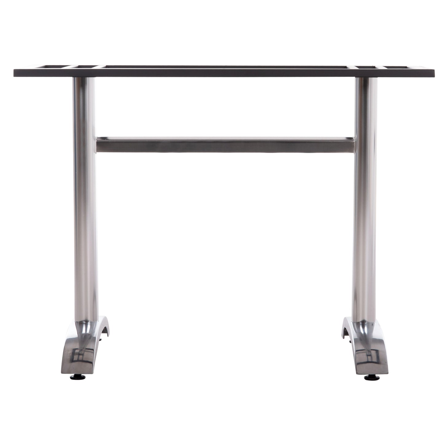 Double Base For Table Hm461.13 Chromed Aluminum With Height Adjusters 100x60x73hcm