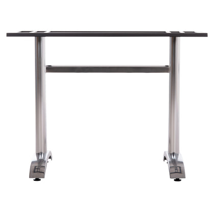 Double Base For Table Hm461.13 Chromed Aluminum With Height Adjusters 100x60x73hcm