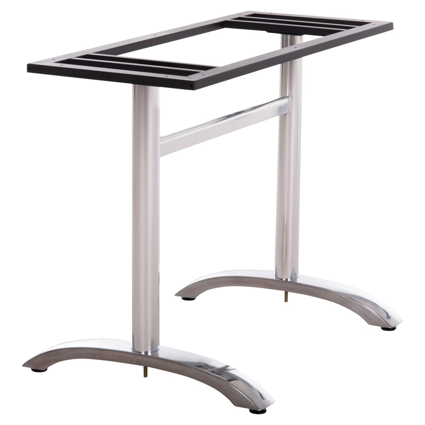 Double Base For Table Hm461.13 Chromed Aluminum With Height Adjusters 100x60x73hcm