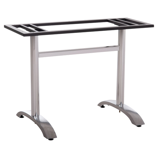 Double Base For Table Hm461.13 Chromed Aluminum With Height Adjusters 100x60x73hcm