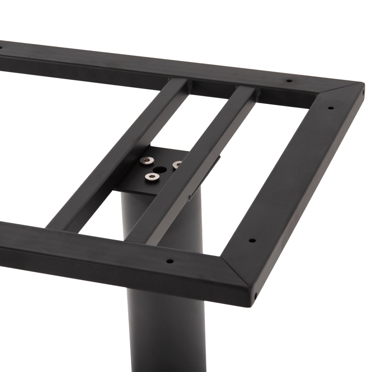 Base For Table Hm435.20 Metal Double In Matte Grey With Height Adjusters 80Χ40Χ72hcm.