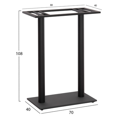 Base For Bar Table Hm480.01 Two Legs-metal In Black Color 80x40x108hcm.