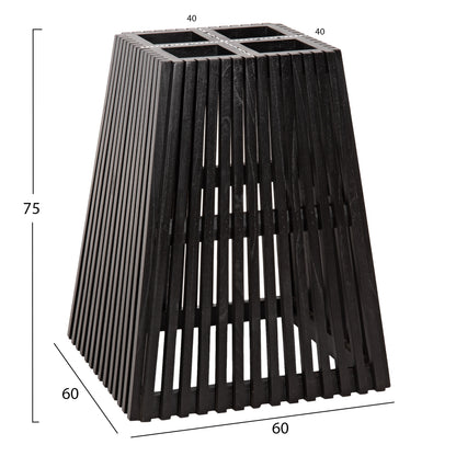 Indoor Table Base Square Frantz Hm9460.02 Indoors-mindi Wood In Black Color 60x60x75hcm.