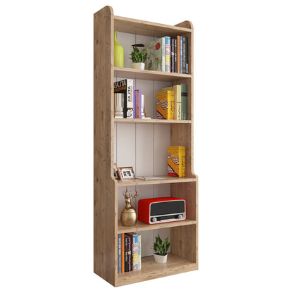 Bookcase Neat Hm18194.04 Melamine In Antural Wood Color 60x30x180hcm.