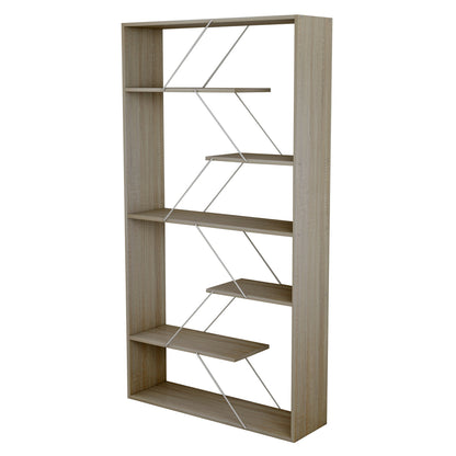 Bookcase Tars Melamine Sonoma-white Metal Rods 84x24x157hcm.hm2240.11