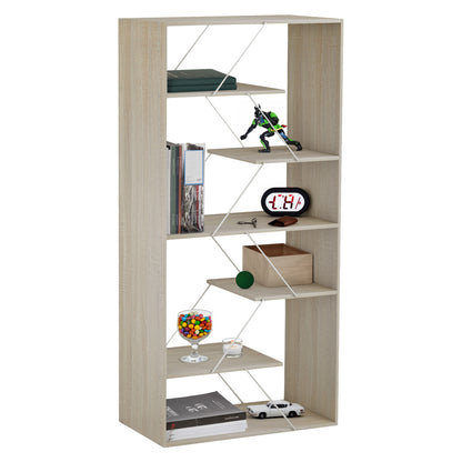 Bookcase Tars Melamine Sonoma-white Metal Rods 84x24x157hcm.hm2240.11