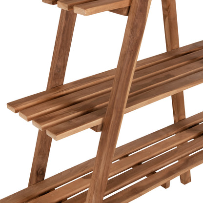 Bookcase Stam Hm7895 Teak Wood In Natural Color 120x33x180hcm