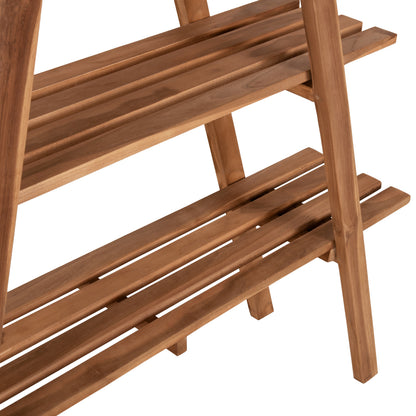 Bookcase Stam Hm7895 Teak Wood In Natural Color 120x33x180hcm