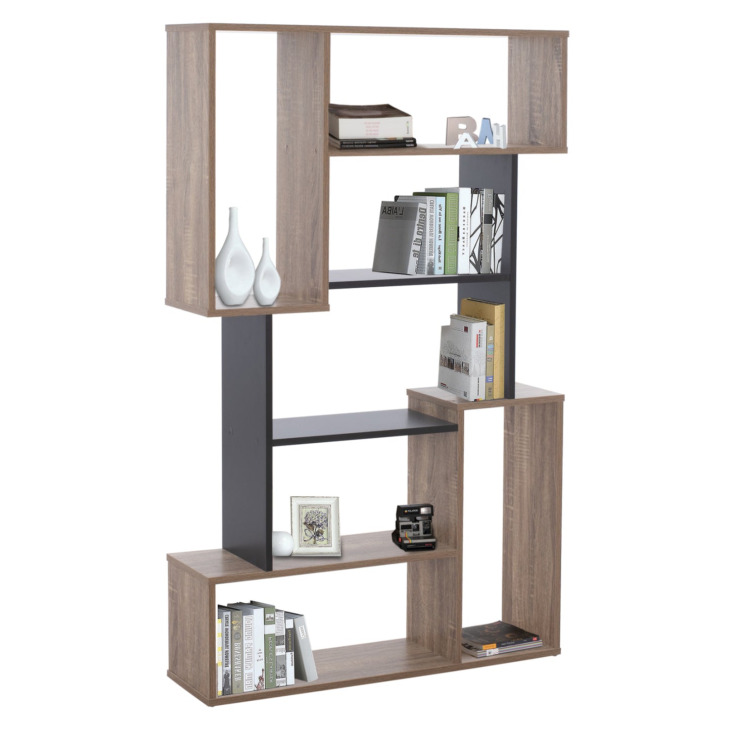 Bookcase Shay Hm8768.02 85x22x140 Gray