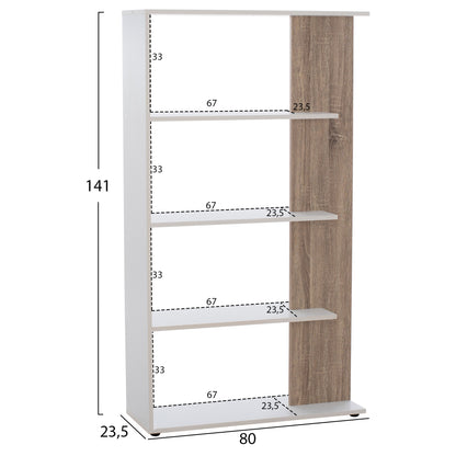 Bookcase Harvey Hm8770 80x23x141 White
