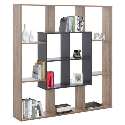 Bookcase Brody Hm8771.02 136x22x136 Gray