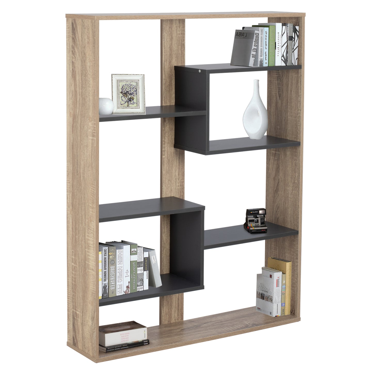Bookcase Marceline Hm8772.02 100Χ21Χ124,5 Gray