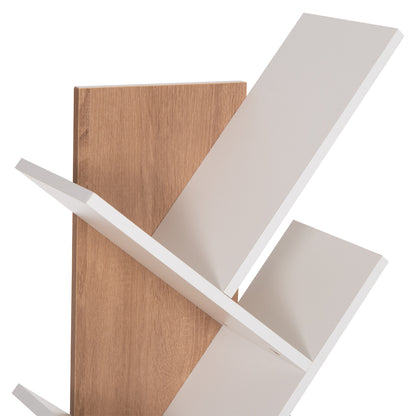 Bookcase Liana Hm9028.14 Melamine In Sonama/white 46x22x128.5hcm.
