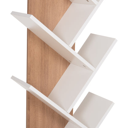 Bookcase Liana Hm9028.14 Melamine In Sonama/white 46x22x128.5hcm.