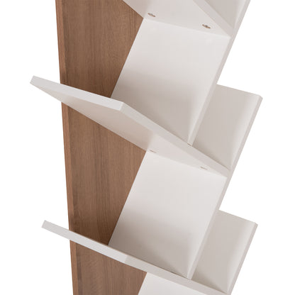 Bookcase Liana Hm9028.14 Melamine In Sonama/white 46x22x128.5hcm.