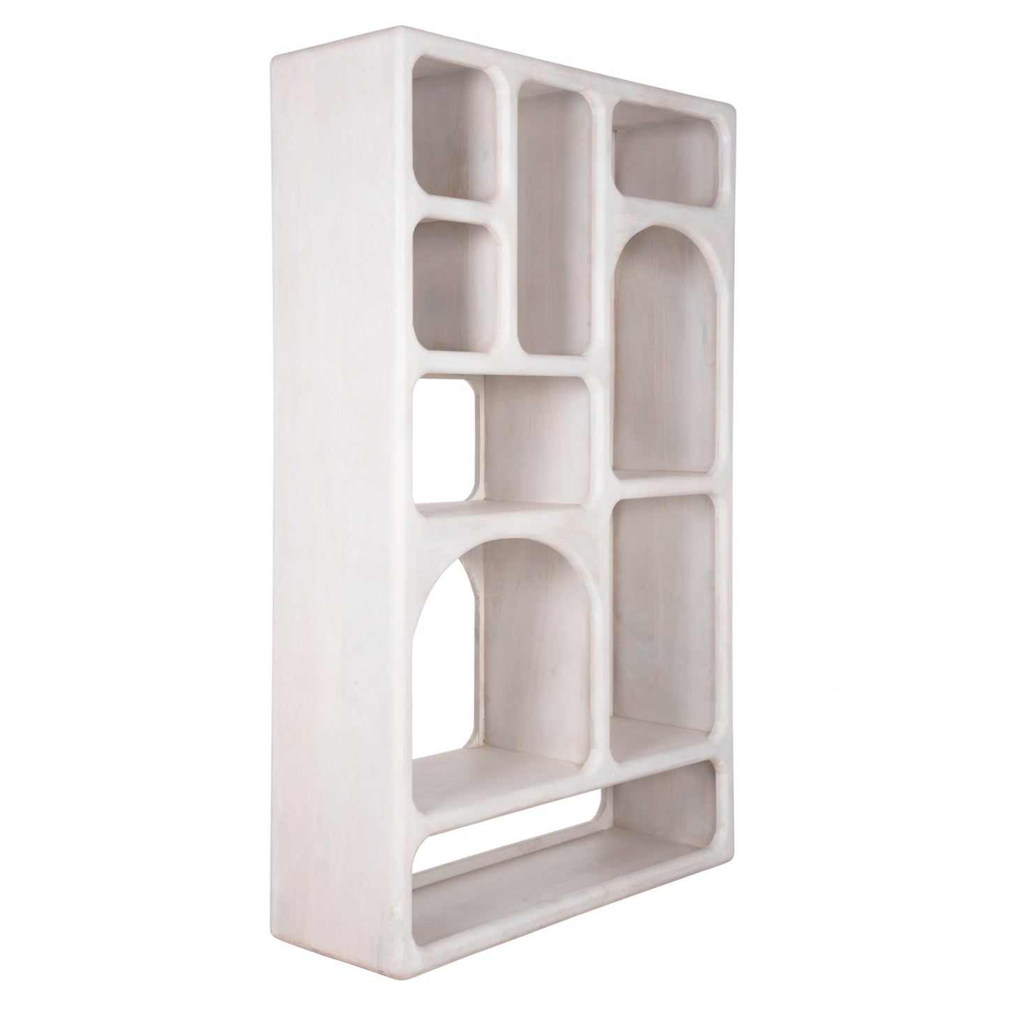 Bookcase Handyr Hm9707 Solid Mango Wood In White Color 100x35x165hcm.