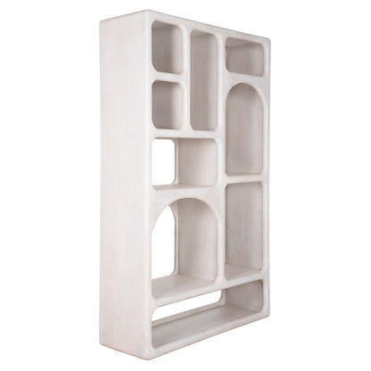 Bookcase Handyr Hm9707 Solid Mango Wood In White Color 100x35x165hcm.
