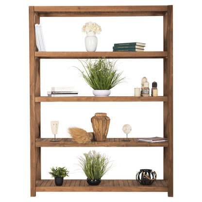 Bookcase Kitaku Hm9798 Recycled Teak In Natural 150x45x200hcm.
