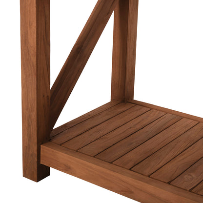 Bookcase Kitaku Hm9798 Recycled Teak In Natural 150x45x200hcm.