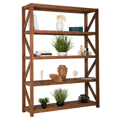 Bookcase Kitaku Hm9798 Recycled Teak In Natural 150x45x200hcm.