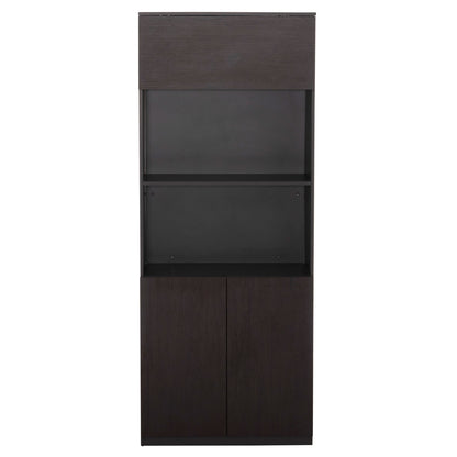 Professional Office Bookcase Rosewood Hm2089 Melamine In Grey-wenge 80x40x200hcm