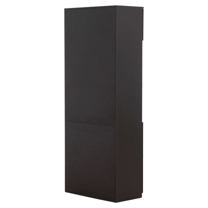 Professional Office Bookcase Rosewood Hm2089 Melamine In Grey-wenge 80x40x200hcm