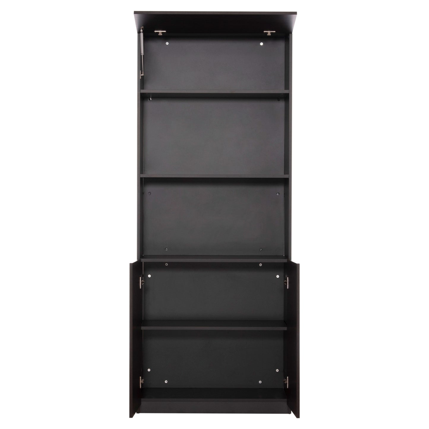 Professional Office Bookcase Rosewood Hm2089 Melamine In Grey-wenge 80x40x200hcm