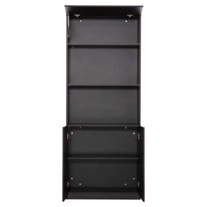 Professional Office Bookcase Rosewood Hm2089 Melamine In Grey-wenge 80x40x200hcm
