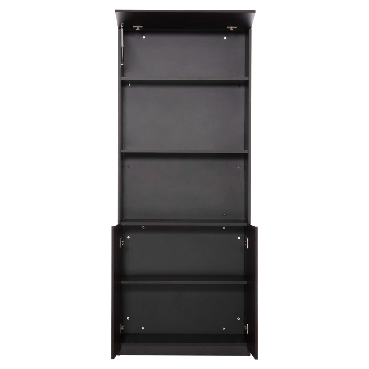 Professional Office Bookcase Rosewood Hm2089 Melamine In Grey-wenge 80x40x200hcm