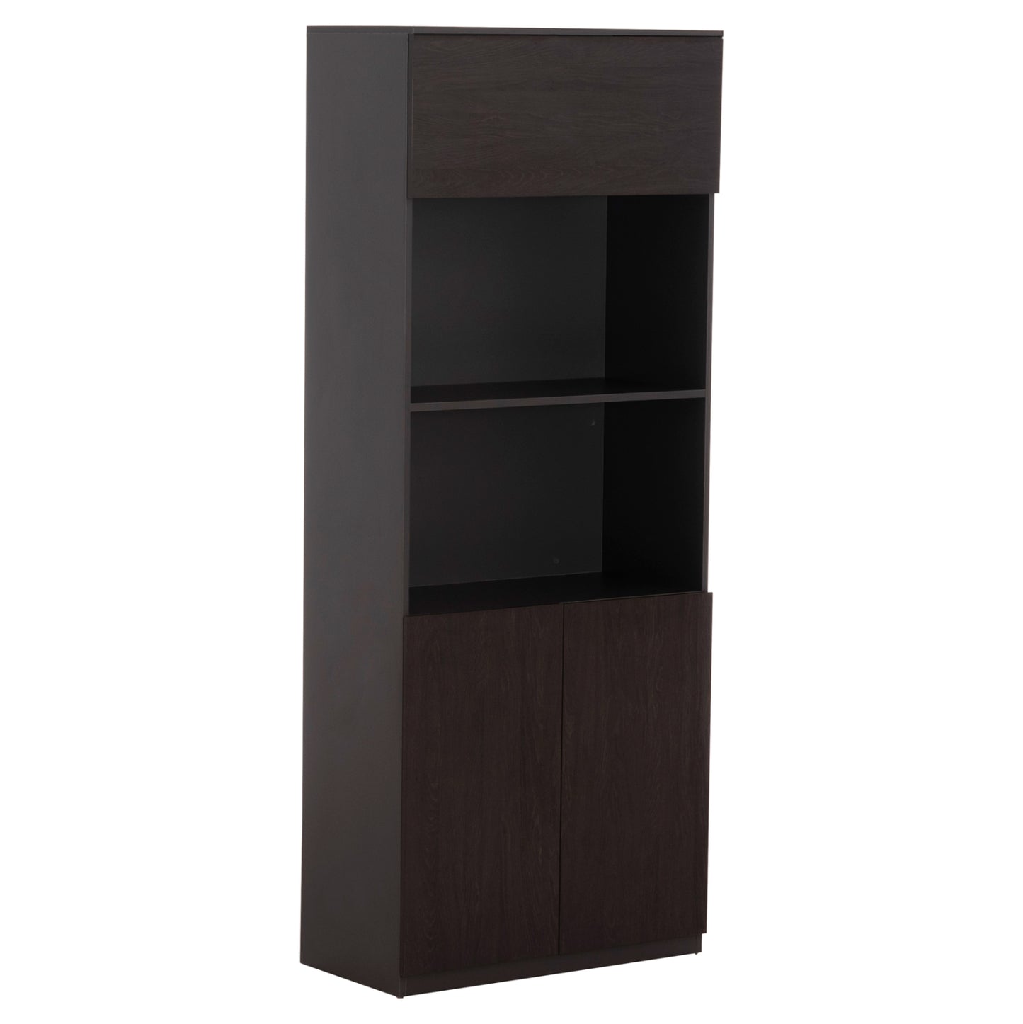 Professional Office Bookcase Rosewood Hm2089 Melamine In Grey-wenge 80x40x200hcm