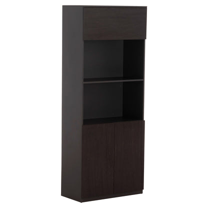 Professional Office Bookcase Rosewood Hm2089 Melamine In Grey-wenge 80x40x200hcm