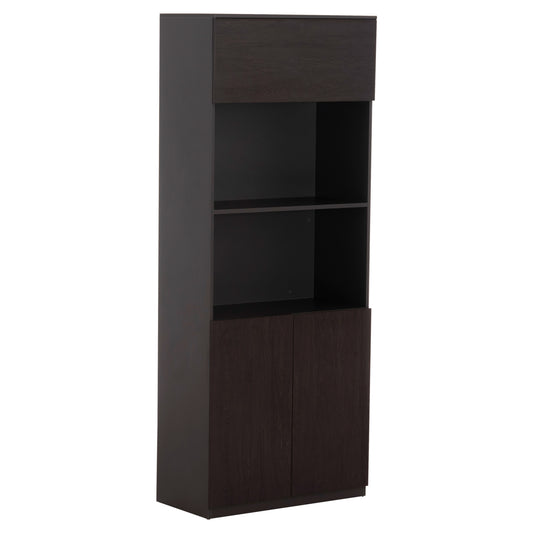 Professional Office Bookcase Rosewood Hm2089 Melamine In Grey-wenge 80x40x200hcm