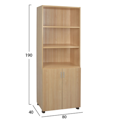 Professional Office Bookcase In Oak Color Hm2055.11 80x40x190 Cm.