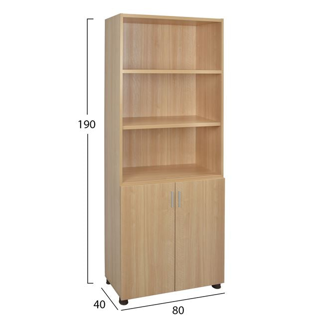 Professional Office Bookcase In Oak Color Hm2055.11 80x40x190 Cm.