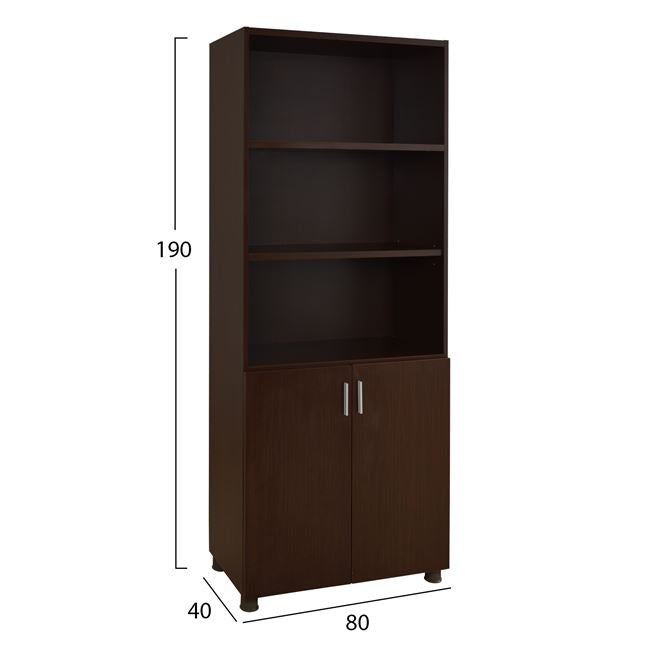 Professional Office Bookcase In Wenge Color Hm2055.12 80x40x190 Cm.