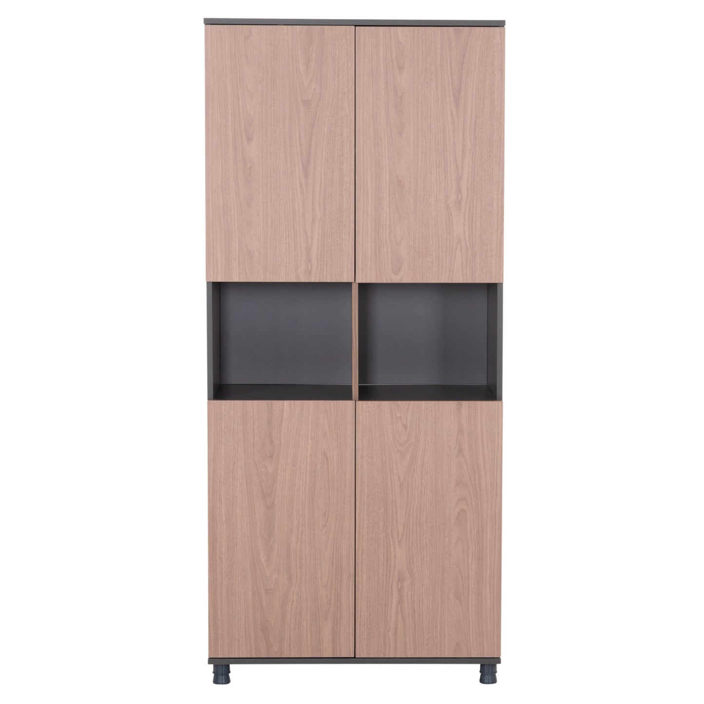 Office Bookcase Mavix Hm2160 Melamine In Grey-walnut 80Χ40Χ180hcm.