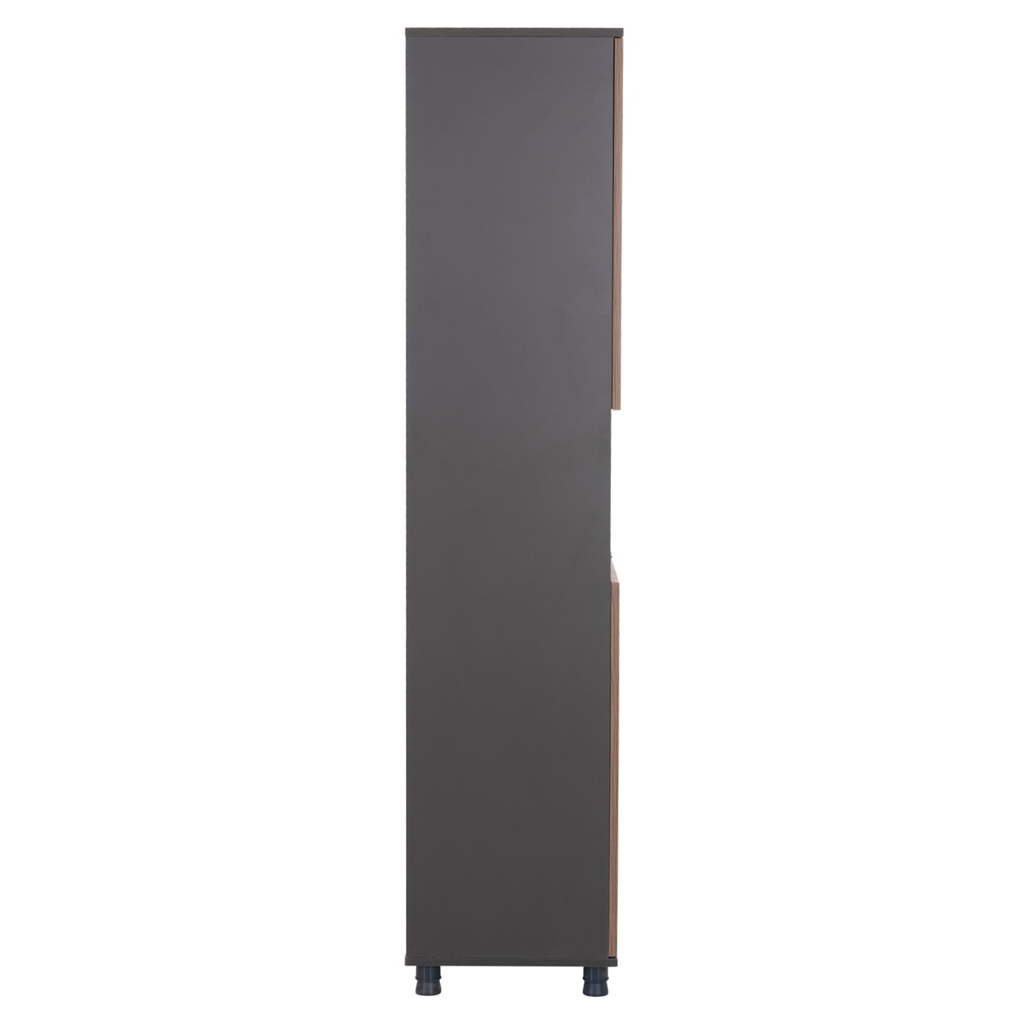 Office Bookcase Mavix Hm2160 Melamine In Grey-walnut 80Χ40Χ180hcm.