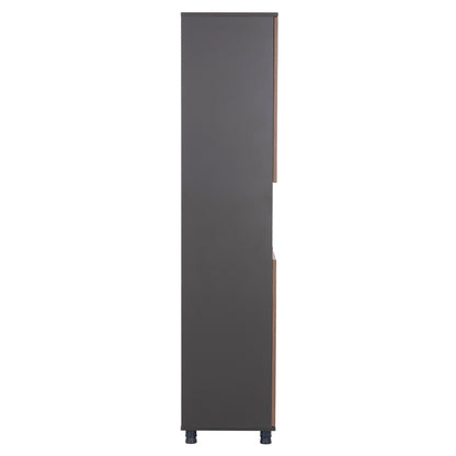 Office Bookcase Mavix Hm2160 Melamine In Grey-walnut 80Χ40Χ180hcm.