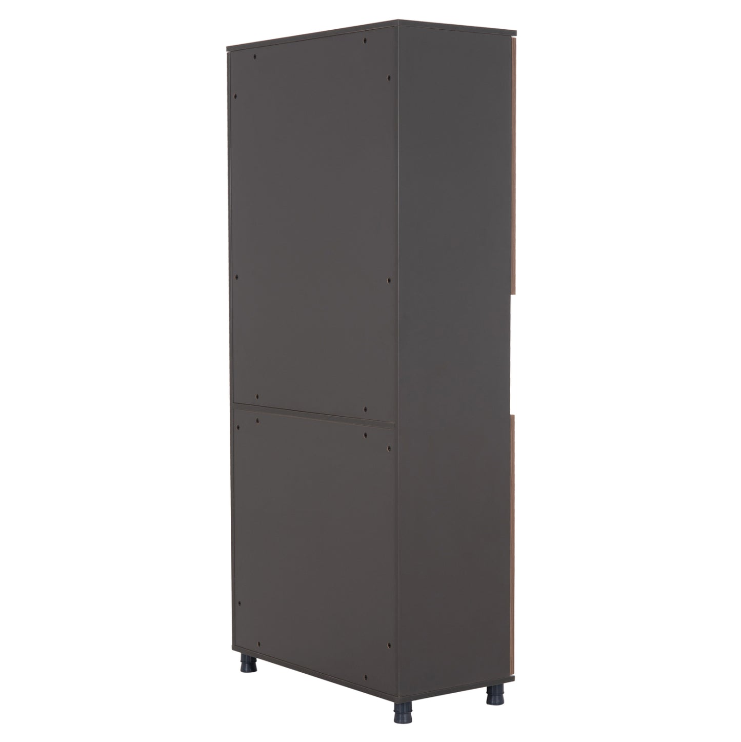 Office Bookcase Mavix Hm2160 Melamine In Grey-walnut 80Χ40Χ180hcm.