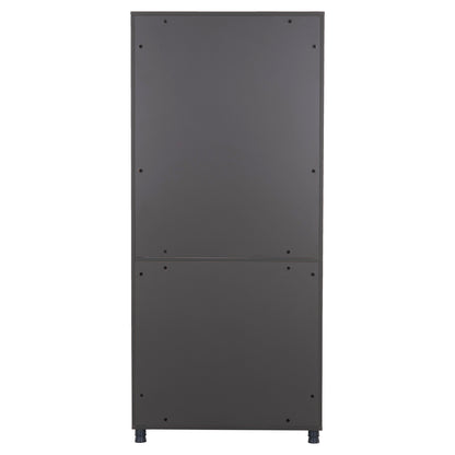 Office Bookcase Mavix Hm2160 Melamine In Grey-walnut 80Χ40Χ180hcm.