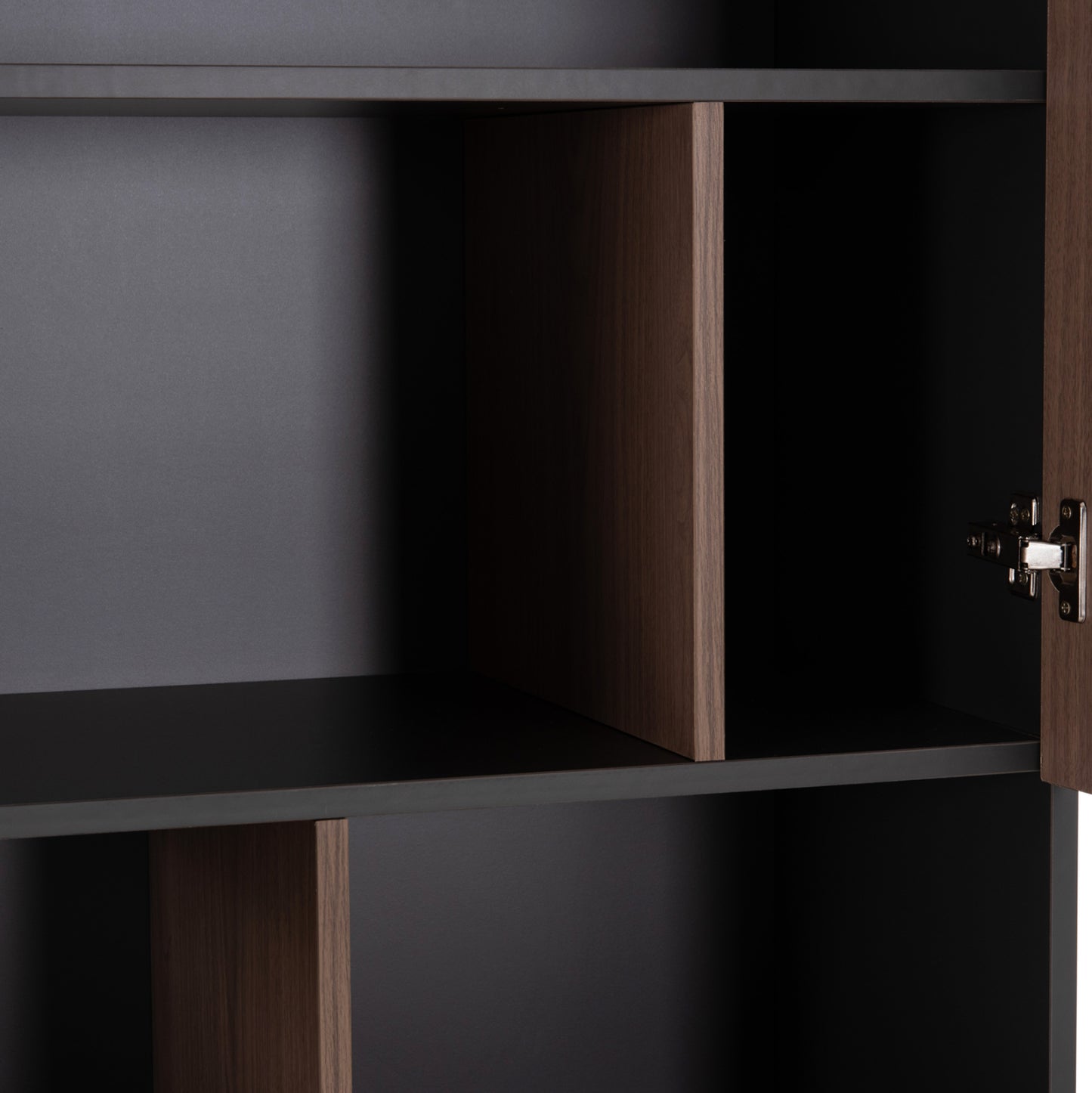 Office Bookcase Mavix Hm2160 Melamine In Grey-walnut 80Χ40Χ180hcm.