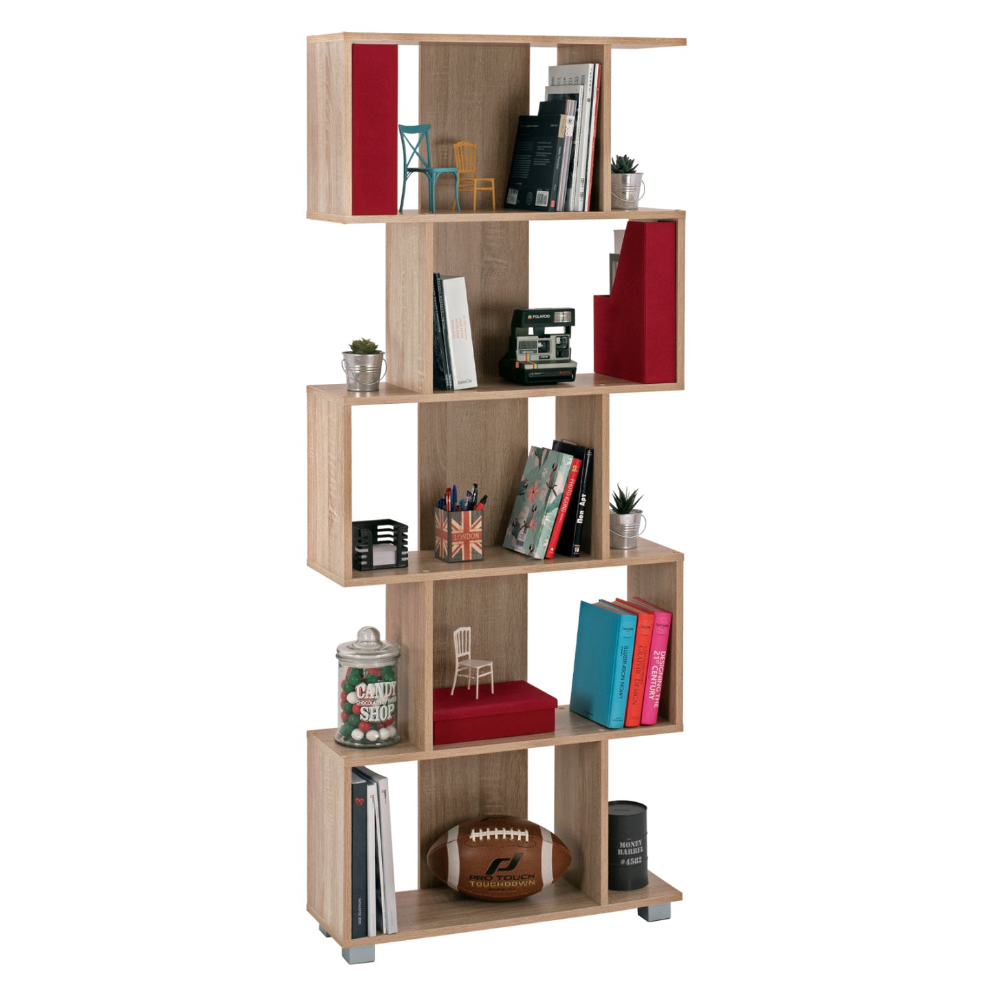 Bookcase From Melamine Hm2385.02 Sonama 70x25x177 Cm.