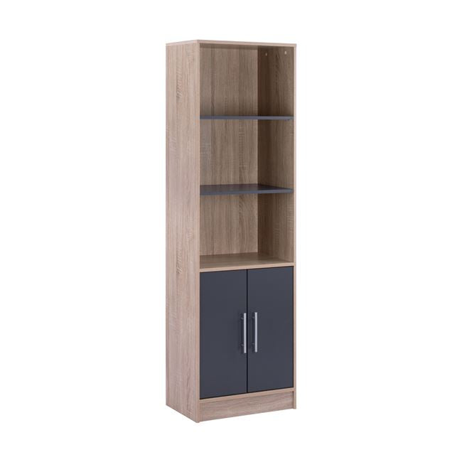 Melamine Bookcase Ensley Hm2027.04 Sonama-grey 60x30x180
