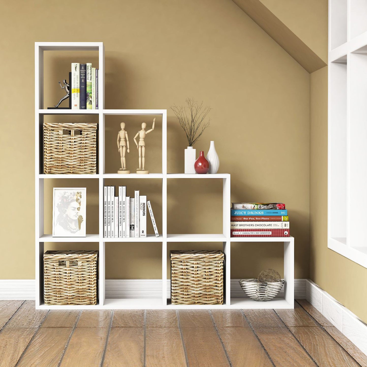Bookcase Scale Hm9238.11 Melamine White 120x30x123,6hcm.